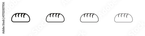 Bread loaf icons illustrations collection on white background. Pixel perfect vector graphics