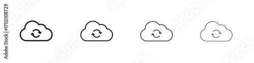 Backup icons illustrations collection on white background. Pixel perfect vector graphics