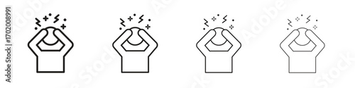 Anxiety icons illustrations collection on white background. Pixel perfect vector graphics