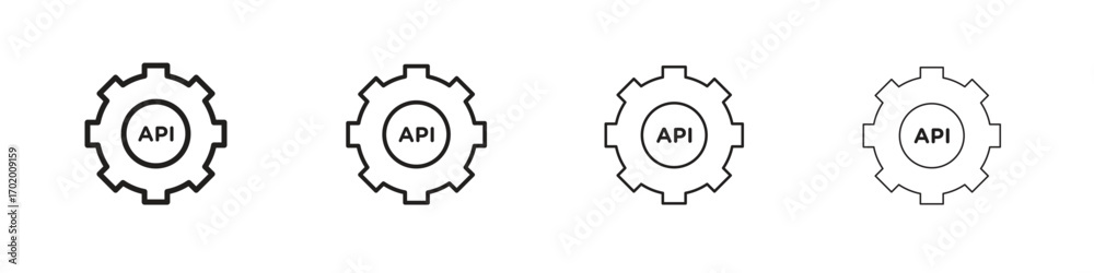 Obraz premium API icons illustrations collection on white background. Pixel perfect vector graphics