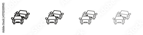 Accident icons illustrations collection on white background. Pixel perfect vector graphics