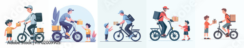 vector delivery delivers packages to small children