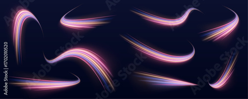 Vortex spirals of glowing particles twist like galaxies, glowing in neon purples and pinks. A symbol of energy, space, and motion. PNG