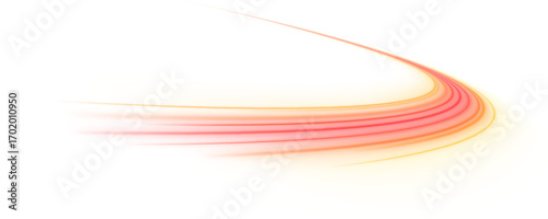 Undulating lines of light twist like waves in space, glowing with gradient tones. Perfect for illustrating energy flow and motion dynamics. PNG