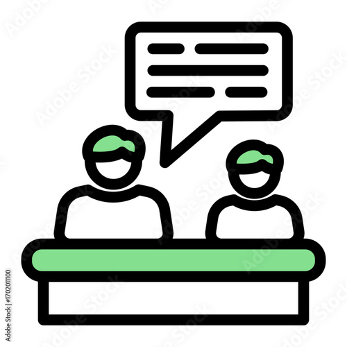 Corporate Presentation Orator icon from the Corporate icon collection (Outline Color Lineal Style)