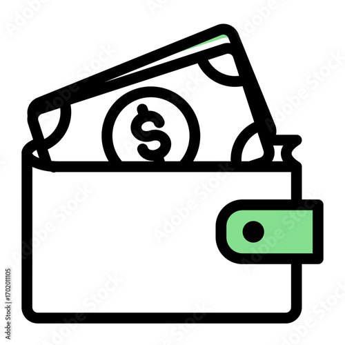 Corporate Expense Management icon from the Corporate icon collection (Outline Color Lineal Style)