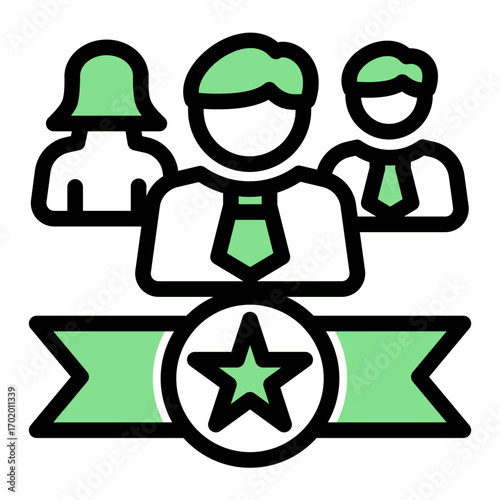 Corporate Leadership Executive icon from the Corporate icon collection (Outline Color Lineal Style)
