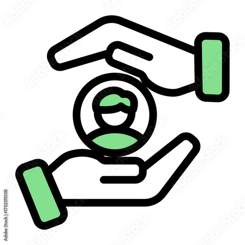 Corporate Support Service icon from the Corporate icon collection (Outline Color Lineal Style)