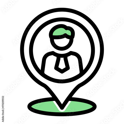 Corporate Address Marker icon from the Corporate icon collection (Outline Color Lineal Style)