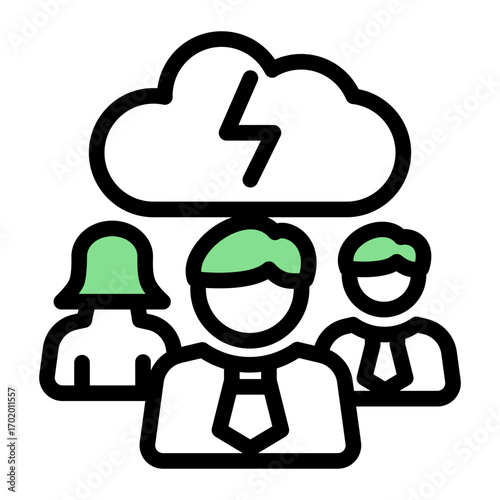 Corporate Idea Creativity icon from the Corporate icon collection (Outline Color Lineal Style)
