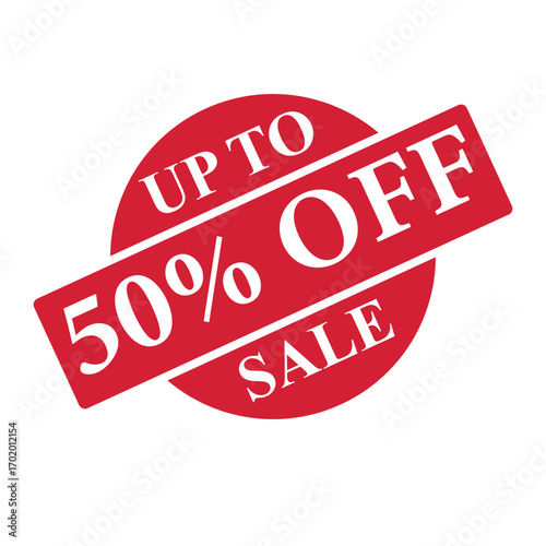 up to 50% off Tags, Discount, sale, label, badge red color