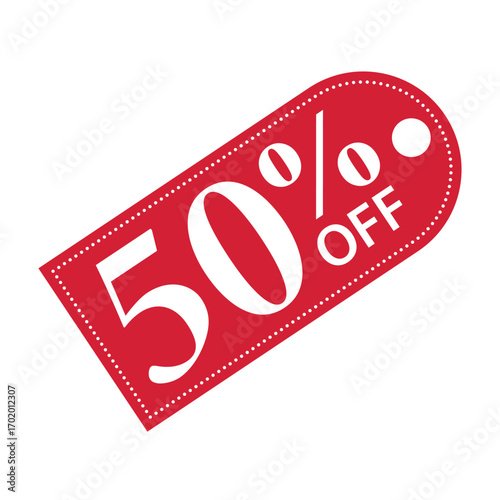 up to 50% off Tags, Discount, sale, label, badge red color