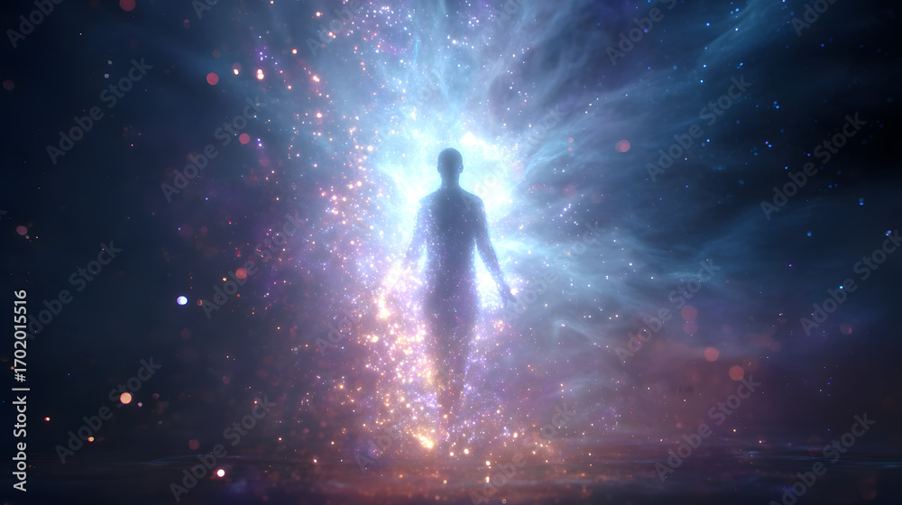 Fototapeta premium Cosmic Awakening and Divine Connection