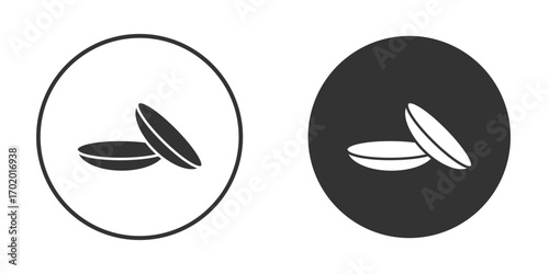 contact lenses icons collection. Filled flat icons