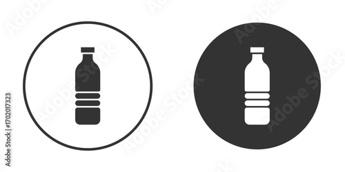 Water bottle icons collection. Filled flat icons