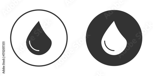 Water drop shape icons collection. Filled flat icons