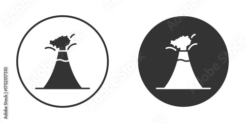 Volcano icons collection. Filled flat icons