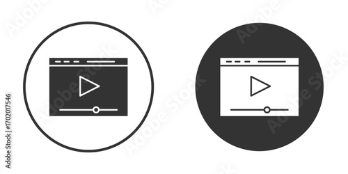 Video tutorial icons collection. Filled flat icons