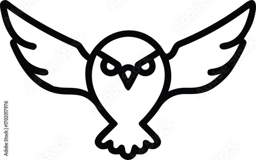 Slika na platnu vector image of an owl flay in the sky