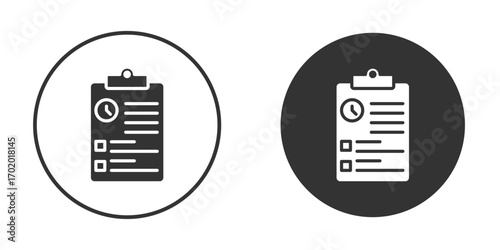 Timesheet icons collection. Filled flat icons