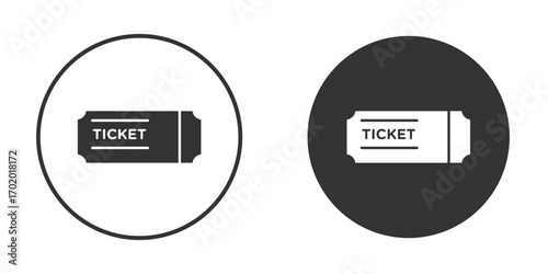 Ticket stub icons collection. Filled flat icons