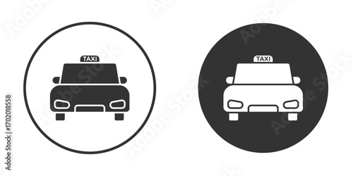Taxi icons collection. Filled flat icons