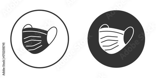 Surgical mask icons collection. Filled flat icons