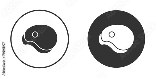 Steak icons collection. Filled flat icons