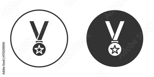 Sports medal icons collection. Filled flat icons