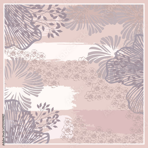 baby pink scarf pattern flower design