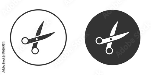 Scissors icons collection. Filled flat icons