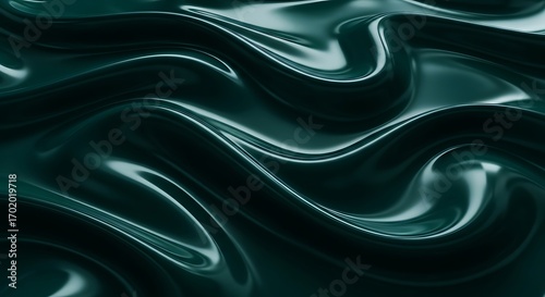 a deep green fabric with smooth flowing folds and shadows