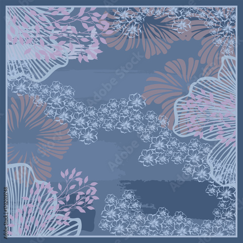 botanical motifs scattered random seamless vector