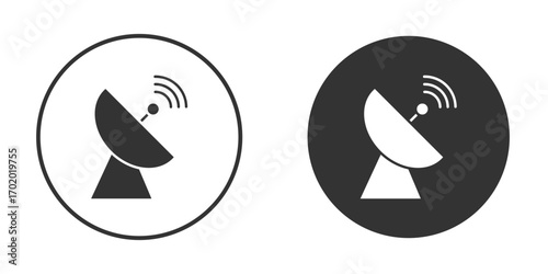 Satellite dish icons collection. Filled flat icons