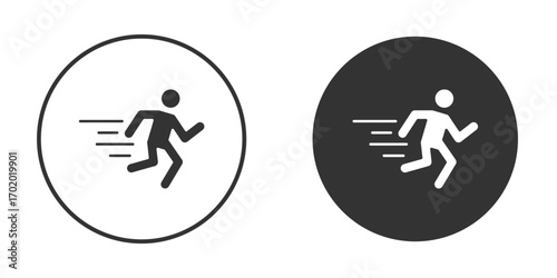 Running icons collection. Filled flat icons