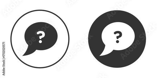 Question mark icons collection. Filled flat icons
