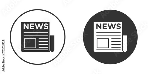 Newspaper icons collection. Filled flat icons