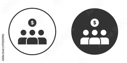 Mutual funds icons collection. Filled flat icons