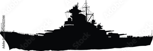 Warship silhouette illustration, battleship vector design, navy fleet combat vessel, military marine defense ship, ocean battle artwork, naval war graphic