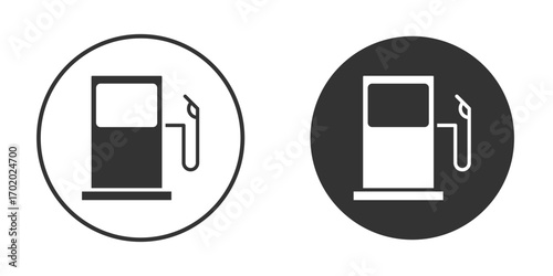 Gas station icons collection. Filled flat icons