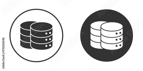 Database icons collection. Filled flat icons