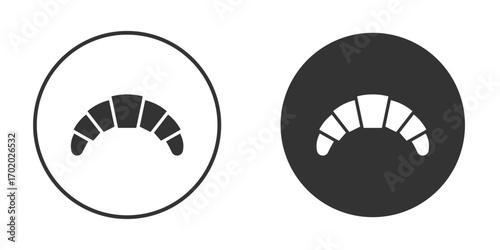 Croissant icons collection. Filled flat icons