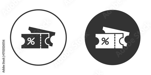 Coupon icons collection. Filled flat icons