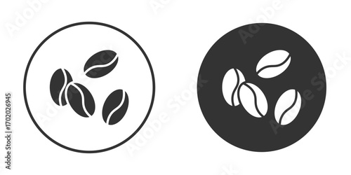 Coffee Bean icons collection. Filled flat icons