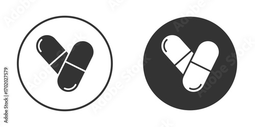 Capsule icons collection. Filled flat icons