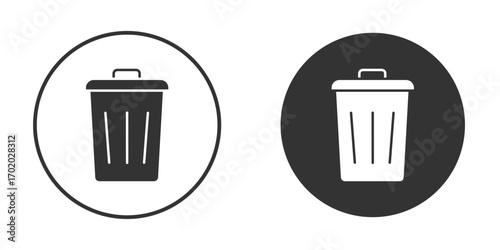 Bin icons collection. Filled flat icons