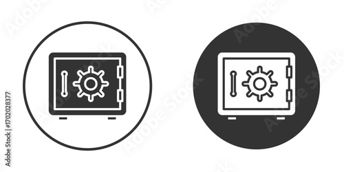 Bank vault icons collection. Filled flat icons