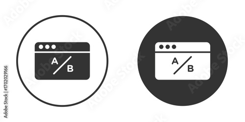 A B test icons collection. Filled flat icons