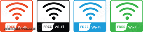 free wifi icon collection. wifi area, wifi zone icon and logoWireless connection icon.free wifi design, Wireless hotspot network sign.
