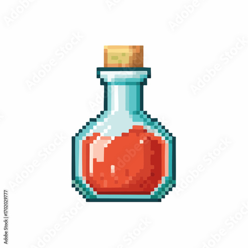 Pixel Red Potion Icon RPG Health Item